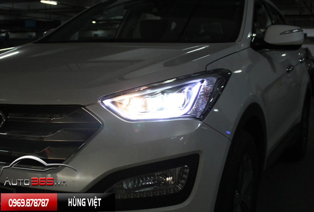 Độ đèn cho hyundai santafe 2013 - &quot; Đôi mắt &quot; cuốn hút